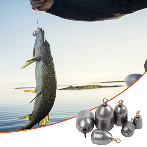 Iron Fishing Weights Sinkers, 20/58pcs Lead Free Steel Fishing Weights Bass Casting Sinkers for Saltwater Freshwater Bass Trout Catfish - style: 20pcs