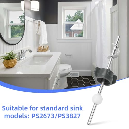 2pcs Bathroom Sink Stopper Drain Replacement Parts Kit, Lavatory Pop-Up Center Piece Assembly with Pivot Ball Rod Repair Compatible with Price Pfister PS2673/ PS469/ PSB327