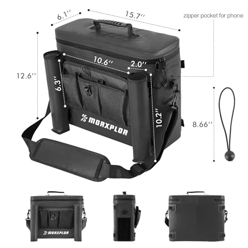 MORXPLOR Kayak Cooler,Waterproof Kayak Seat Back Cooler for Kayaking,Kayak Accessories Cooler Bag,Protable Ice Chest,Beach Cooler,Travel Cooler for Camping or Lunch Bag - color: Black