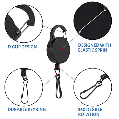 Starsouce 2PCS Fly Fishing Zinger Retractors with Retractable Buckle Stainless Steel Easy Pull Fishing Line Clipper Retractors