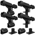 Liliful 4 Pcs Fishing Rod Holder for Boat Adjustable Kayak Swivel Fishing Pole Holders Accessories, Black - style: Classic