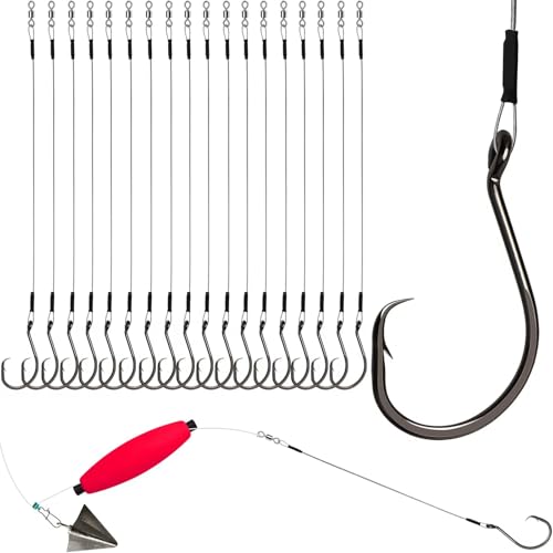 Dovesun 30PCS/20PCS Circle Hooks Fishing Pre-Rigged Catfish Rig for Saltwater Freshwater Catfish Hooks with Wire Leader 2/0 4/0 6/0 8/0 10/0 - color: C-4/0 Circle Hooks Kit-20PCS