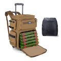 Goture 66L Rolling Tackle Box with Cooler, Khaki Large Fishing Bag with Wheels for 5 3700 Trays(Trays Included), Saltwater Resistant Tackle Backpack with Rod Holders - color: Khaki, size: With (5) 3700 Trays