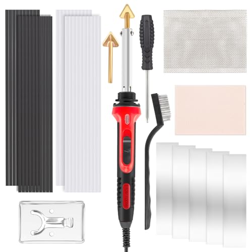 Plastic Welding Kit 110V/100W Plastic Welder for Automotive Bumper Repair,Plastic Weld Kit with 40 Weld Rods,2 Tips etc,Fast Heating Plastic Repair Kit Fit DIY,Kayak Tank Canoe Dashboard Repair