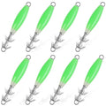 Luminous Squid Jig Hooks Saltwater Glow Squid Jigs Fluoresent Cuttlefish Sleeve Fishing Jigs Squid Hard Night Fishing Bait Octopus Lure Glow in Dark Green Color - color: 8pcs
