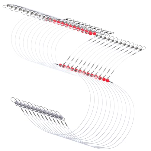 12 Pcs Double Drop Saltwater Fishing Rig - Pre-Tied 2 Hook Bottom Fishing Rigs with Swivels and Snaps - 90lb Mono Leader Line for Snapper, Bass, Mackerel, Catfish, Surf Pier Boat