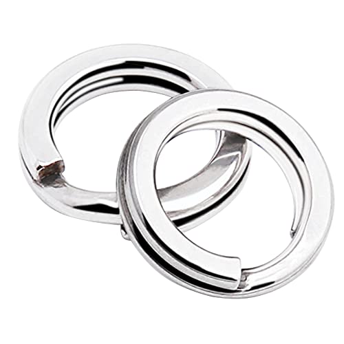 AMYSPORTS Stainless Steel Split Rings Saltwater High Strength Fishing Split Ring Line Connector Fishing Split Rings Freshwater Loop - size: Size14 (151lb) 100 pcs