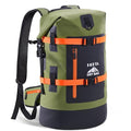 HEETA Dry Bags Waterproof Backpack 40L for Men & Women, Roll Top Heavy Duty Cushioned Hiking Backpack for Kayaking Boating Paddle Boarding Fishing Travel Camping Beach Vacation Cruise Ship Essentials - color: Green