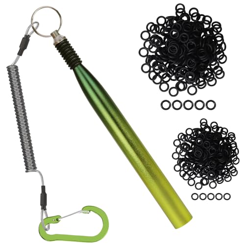 TRUSCEND Gradient Fishing Wacky Rig Tool with Silicone O Rings 210Pcs for 3"-4" and 5"-7" Fishing Worm Lures, Ultra-Smooth Downriggers Tube for Easy Installation and Great Protection of Stick Bait N1 - color: Gradient Green