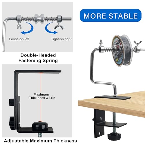 Fishing Line Spooler Winder with Clamp Adjustable Stable Reel Spooler Machine Spooling Station System Portable Fishing Line Spooling Accessories for Spinning Casting Reels - style: Type B-with Clamp