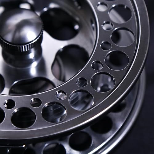 TURMAX MK2 Fly Fishing Reel Combo, CNC Aluminum Large Arbor Fly Reel with 2 Extra Spools and Storage Case, Sealed Carbon Drag, Left/Right Retrieve, 5/6 and 7/8 Line Weight Options - color: Fly Reel (Unloaded), size: 3/4wt (80mm)