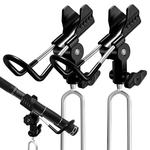 Fishing Rod Holder for Ground, 2/4pcs Fishing Pole Holders for Ground, Bank Fishing Rod Holder with 360° Adjustable Extra Long Drill Stake Rod Stand for Catfish, Beach, Shore and Mud, Men's Gift - color: Black -2 Pack