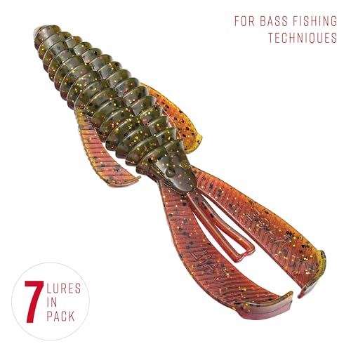 Strike King Rage Bug Fishing Lure, Soft Plastic Grub, Unique Design, Subtle Action - color: Falcon Lake Craw, size: 4"