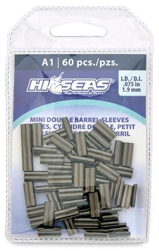 Hi-Seas Mini Double Barrel Copper Crimp Sleeves (1.9 Millimeter), Black - style: 1.9 Mm Id/60 Pc