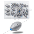 Egg Fishing Sinkers Weights Assortment, 26pcs 5/6 Size Bullet Fishing Weights Lead Oval Shape Bass Casting Worm Bullet Tackle for Saltwater Freshwater Fishing - size: 6 sizes-26pcs