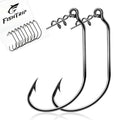 FishTrip Swimbait Hook, 25/50Pcs Twist-Lock Worm Keeper Hooks with Centering Pin Spring Weedless Hook for Soft Plastic Lures Baits Bass Fishing 1/0 2/0 3/0 4/0 5/0 - size: 4/0_25pcs