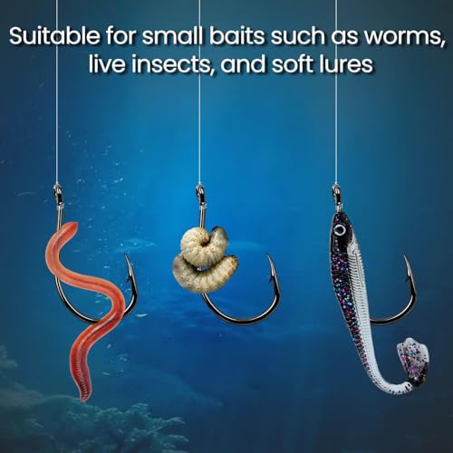 FishTrip Octopus Baitholder Fishing Hooks, 50/100pcs Bait Holder Hook Sharp Double Barbed High Carbon Steel Offset Circle Hooks Live Bait Fish Hooks for Freshwater Saltwater Size 8-5/0 - size: 3#_100pcs