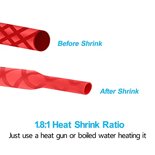 Heat Shrink Wrap Tubing Sleeve for Fishing Rod Grip Handle Cork X-Tube with Non-Slip Insulation Red (Diameter 35mm, Length 39in) - color: Red, size: Diamter:35mm Length:39in