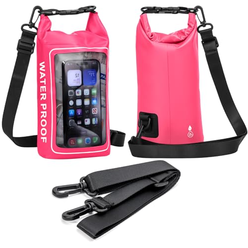 154 Pieces Waterproof Boat First Aid Kit Dry Bag with Out Bags Pouch Roll Top Boat Emergency Kit 2-in-1 for Camping Fishing Kayaking Swimming Rafting - color: Pink