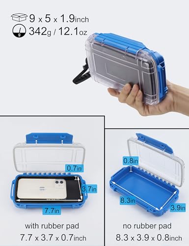 Hlotmeky Dry Box for Kayaking, Boat - Waterproof Phone Case, Small Watertight Storage Box, Diving Dry Case (Blue) - color: Blue