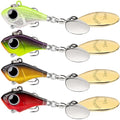 TRUSCEND Vibespinner Easy Catch Fishing Lures with BKK Hooks, Tail Spinner Baits with 4 Actions, Vibrating Swimming Flashing & Jigging for More Bites, Spoon Lures for Bass Trout Crappie Walleye Pike - color: A4-3/4oz-21g