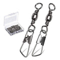 AMYSPORTS Stainless Steel Snap Swivel Saltwater High Strength Snaps Fishing Barrel Line Connector Fishing Swivels Barrel Safety Snap Fishing Tackle Stainless Steel Accessories - size: Size4 (33lb) 50 pcs