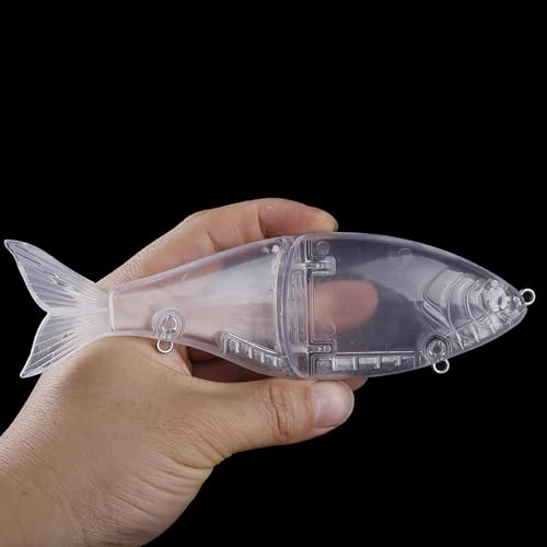 5PCS Unpainted Blanks Bait 7in/2.72oz Silent Sinking Swimbait 2 Segments Glide Bait DIY Handmade Artificial Multi Jointed Fishing Lure