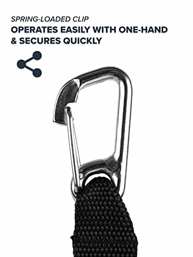 Rogue Endeavor® Fish Stringer Clip, Large, Stainless Construction, Quick Release 36” Steel Core Lanyard, Designed for Spearfishing, Kayak Fishing & Scuba Diving and All Fish Types - color: Gray- Ultra Duty