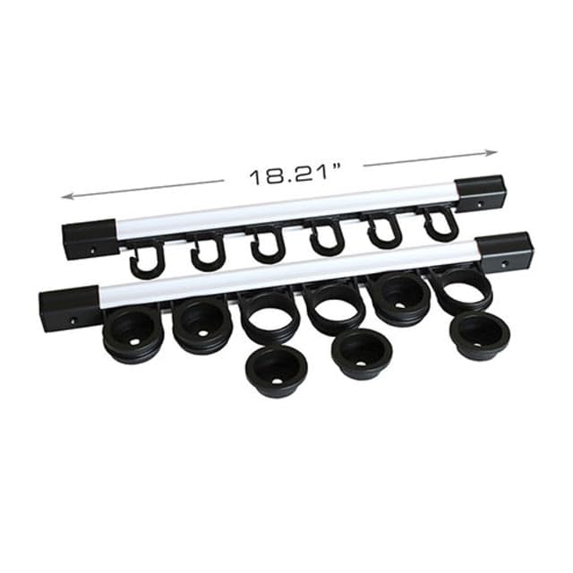 Rush Creek Creations 6 Rod Fishing Holder - Vertical/Horizontal Rack for Garage Organization and Wall Storage - color: White and Black, size: 1 PACK
