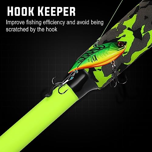 Sougayilang Baitcaster Combo, IM7 Graphite 2Pc Blank Rods,M/MH Power,EVA Handle & Stainless Steel Guides，7.1:1 Gear Ratio, 18LB Drag for Bass, Walleye, Pike - color: green-right, size: 7'00''-Medium Heavy