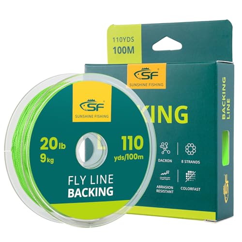 SF Fly Fishing Backing Line Braided Trout Line - color: Green-100m, size: 20LB 100m/108yds