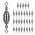 THKFISH Brass Fishing Sinker Swivel, 5 Size Trolling Sinkers Swivel Weights Quick Set Up Lead Fishing Sinker with Inner Swivel Rolling for Fishing Saltwater Freshwater,1/32-1/2 OZ - size: 1/32OZ-30PCS