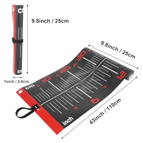 RUTU 43-inch Fishing Tape Measure, 110cm Outdoor Fishing Measuring Ruler, Dual-Scale Fishing Tape, Metric and Imperial Measurements, Waterproof UV-Resistant Fishing Measuring Tool, 25cm/9.8-in Width - size: 43x5.1 inch