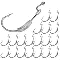 15 Pcs Weighted EWG Worm Hook, Weedless Fishing Swimbait Hooks Bass Fishing Freshwater Saltwater Assorted 1/8oz 3/16 1/4oz - size: 3/16oz-20pcs