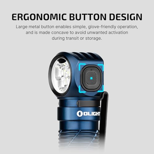 OLIGHT Perun 3 Rechargeable Headlamp Flashlight, 3000 Lumens LED Headlight with Red Light, Waterproof Head Lamp with Headband for Outdoor Camping, Hiking, Working (Midnight Blue) - color: Midnight Blue