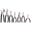 WORKPRO 7-piece Pliers Set, Black | Groove Joint Piler, Long Nose Piler, Slip Joint Piler, Linesman Piler, Diagonal Pliers for DIY & Home Use - color: Red, Black
