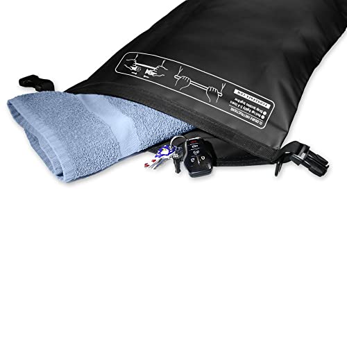 EcoGear FX Heavy Duty Waterproof Dry Bag Voyager Series – Durable Roll Top Compression Bag –Kayaking, Rafting, Boating, Hiking, Fishing and Camping - color: Black, size: 30L