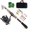 Fishing Rods and Reels Combo Telescopic Fishing Rod with Fishing Carrier Bag Travel Portable Fishing Rod and Reel Combo with Case - size: 6.89 FT