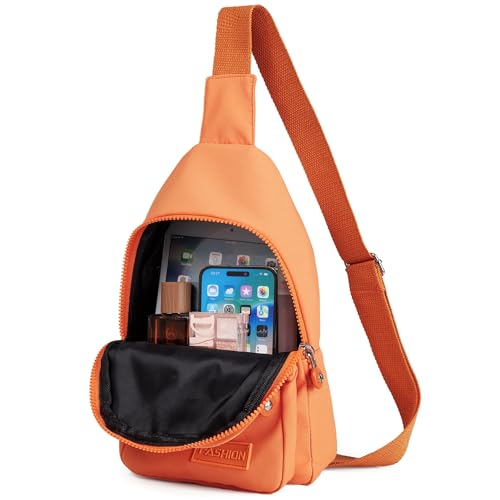 Banelu Small Sling Backpack Crossbody Bags for Women Men, Small Sling Bag Cross Body Bag Fanny Packs Crossbody Purses - Orange - color: F Orange
