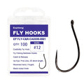 Eupheng Fly Fishing Hooks 100pc Pack Barbless Catch & Release Dry Wet Nymph Shrimp&Pupa, Streamer, Caddis, Jig, Scud Flies Fishing Hooks - color: EP Fly-C&R-CADDIS-0001, size: #12