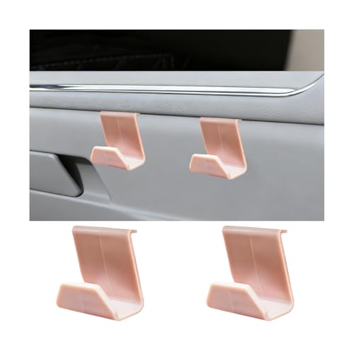 2PCS Car Co-Pilot Glovebox Hooks, Front Passenger Seat Glovebox Storage Hanger for Purse Key Umbrella Cable, Multifunctional Glove Compartment Holder Organizer Hook, Universal Fit (Pink) - color: Pink