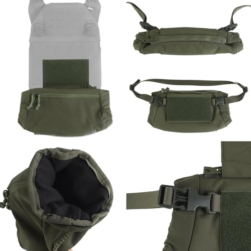 2 in 1 Handwarmer & Tactical Drop Pouch/Waist Bag. Plate Carrier Vest Chest Rig Hook Loop Dangler or 26-52 in Buckle Strap EDC Fanny Pack, Muff for Winter Outdoor/Camping/Hunting/Football/Fishing - color: RG