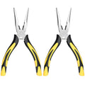 Long Needle Nose Pliers-6’’Soft Grip with Wire Cutter for Home,2pcs | Strong Cutting Force,Paper Clamp Precision, High Carbon Steel,Long Nose Cutting Pliers for Home, Fishing, Jewelry, Crafts - style: Two-6in