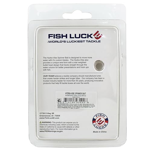 Luck E Strike Hydra-Vibe Spinner Bait with Custom Blades - color: Chartreuse/White, size: 1/2 OZ
