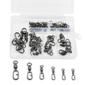 9KM DWLIFE Fishing Swivels & Snaps 25Pcs & Quick Change SnapsHigh Strength Snap Swivels Stainless Ball Bearing Fishing Swivels Freshwater/Freshwater - size: (Set 0#-5#)-50pcs