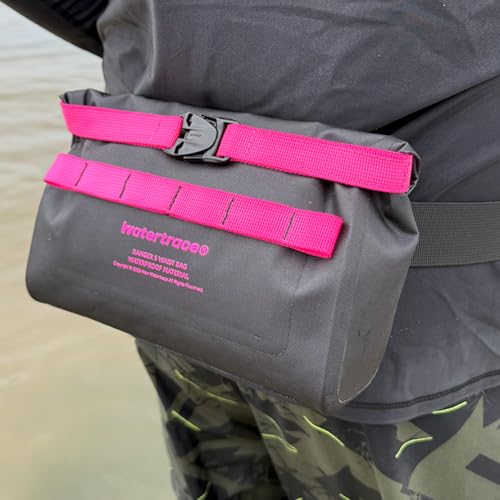 Waterproof Waist Bag, for Surfing, Paddleboarding, Boating,Cycling,Water Park Activities (Black/pink) - color: Black/pink
