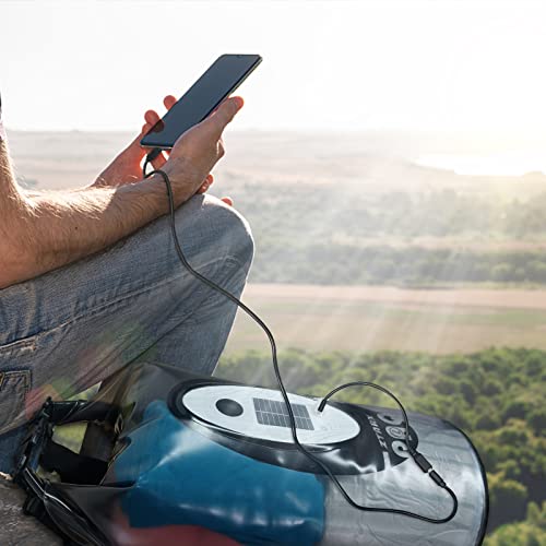 Qoolife Dry Bag Waterproof with Solar Bluetooth Speaker & Light - 10L/20L Roll Top Dry Sack Keeps Gear Dry for Men Women Kayaking, Beach, Rafting, Boating, Hiking, Camping and Fishing - color: Grey with BT Speaker, size: 20L