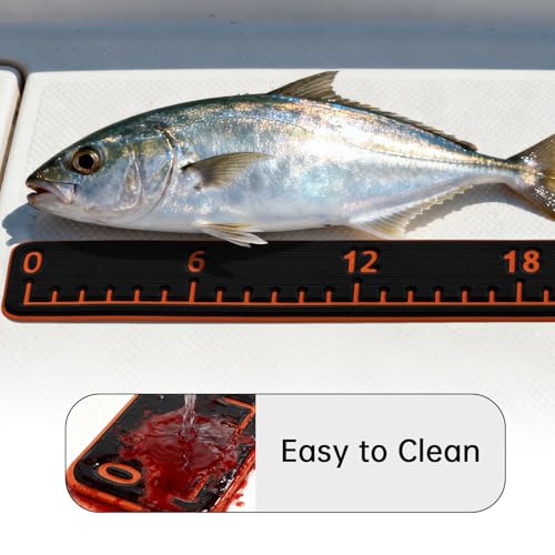 HZshark EVA Foam Fish Measuring Board, Fish Ruler with 3M Self-Adhesive Backing,48" Fishing Tape Measure for Boats Sailboats Yachts Kayaks - color: Black with Orange, size: 4.5"*48"