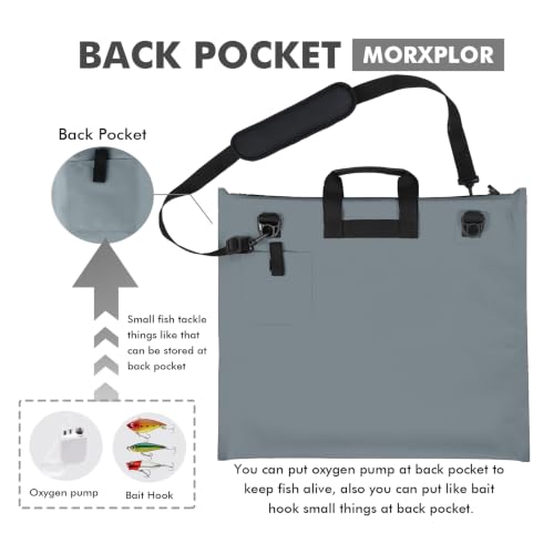 MORXPLOR Fish Bag Heavy Duty Tournament Fishing Weigh in Bag 26x23 19x34 inches - color: Deep Grey