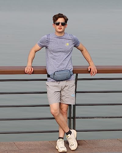 WATERFLY Fanny Pack Waist Bag: Small Hip Pouch Bum Bag Fannie Pack Phanny Fannypack Waistpack Bumbag Beltbag Sport Slim Fashionable for Jogging Hiking Hiker Woman Man - color: Blue
